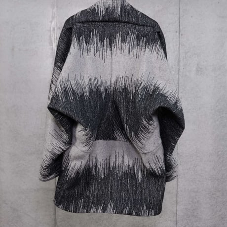 DK30-10-C06／Shadow Drip Wool Needle Punch Kimono-sleeve Coat／2COLORS