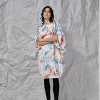 DK28-01-O02／“everything” Print ／ 30C Wool Viyella Tunic Dress／2COLORS
