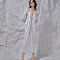 DK28-CS01-O05／2/72 Washable Wool Jersey V-Neck Dress／3COLORS