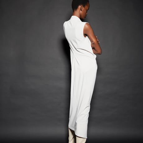 DV-055／COOLISM Hard Twisted Jersey Draped Long Dress／2COLORS