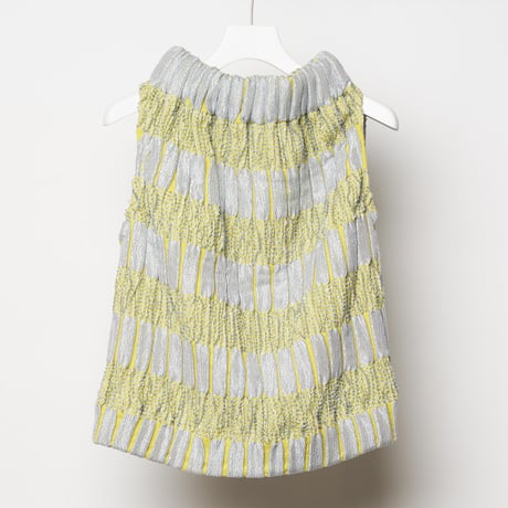 DK27-CS05-T05／High-Twist Double Jacquard High Neck Top／2COLORS