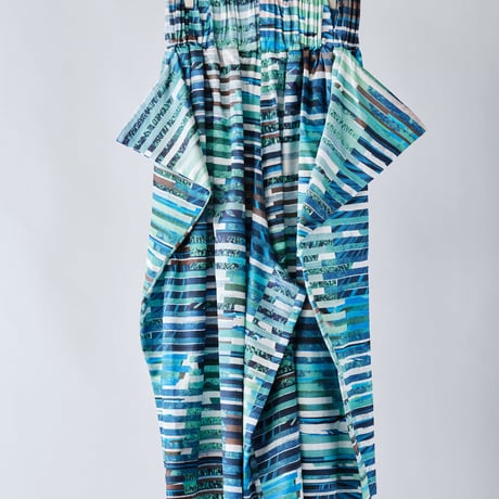 DK29-01-P02／“Hybrid Motion” Print ／ Rayon Cotton Satin Volume Gathered Pants／2COLORS