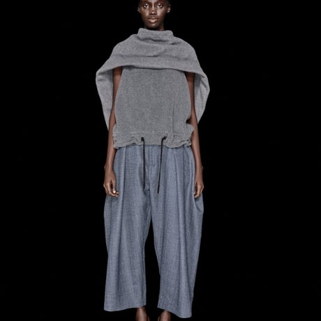 LE-P05／Limited Edition Dormeuil British Wool Tweed Cropped Form Pants／2COLORS