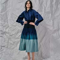 DK28-04-D03／Gradient Jacquard Shirt Dress／2COLORS