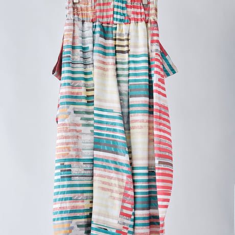 DK29-01-P02／“Hybrid Motion” Print ／ Rayon Cotton Satin Volume Gathered Pants／2COLORS