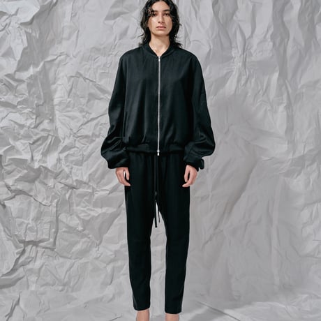 DK28-08-J03／Wool Twill Double Cloth Long Sleeve Bomber Jacket／2COLORS
