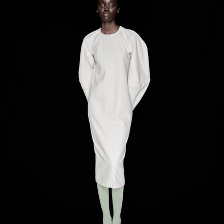 LE-O02／Limited Edition Super 120’s Wool Melton Minimal Line Dress／2COLORS