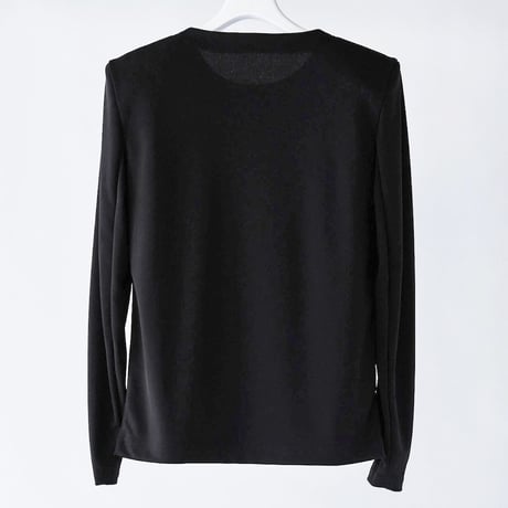 DK29-CS02-T03／Triacetate Cool Ponte Shoulder-Padded Top／2COLORS