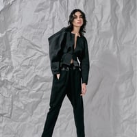 DK28-06-J04／Raised Grosgrain Collarless Jacket／1COLOR