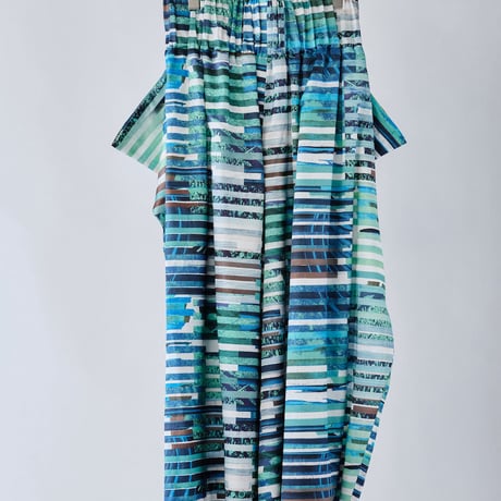 DK29-01-P02／“Hybrid Motion” Print ／ Rayon Cotton Satin Volume Gathered Pants／2COLORS