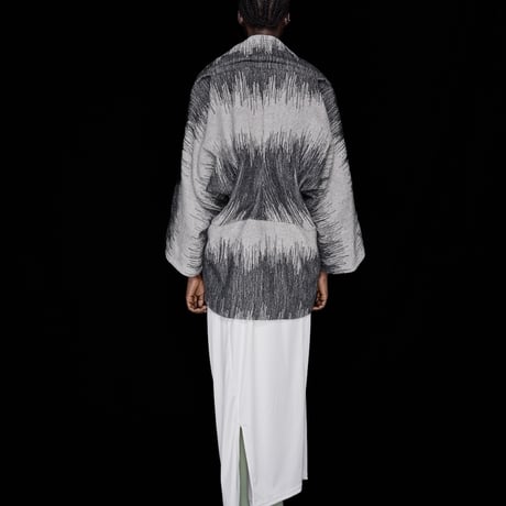DK30-10-C06／Shadow Drip Wool Needle Punch Kimono-sleeve Coat／2COLORS