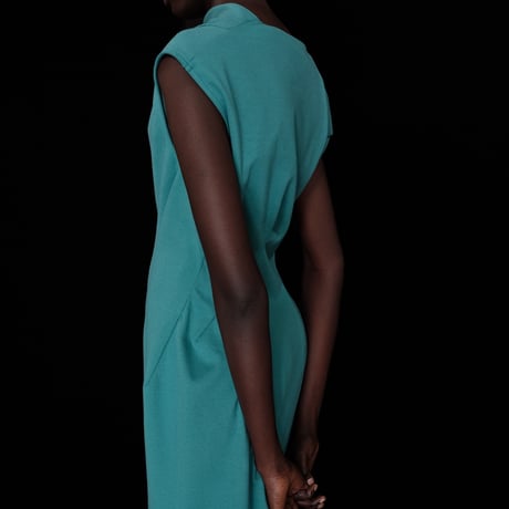DK30-CS01-D03／MANTECO Recycled Cotton Milano Rib Asymmetrical Dress／3COLORS