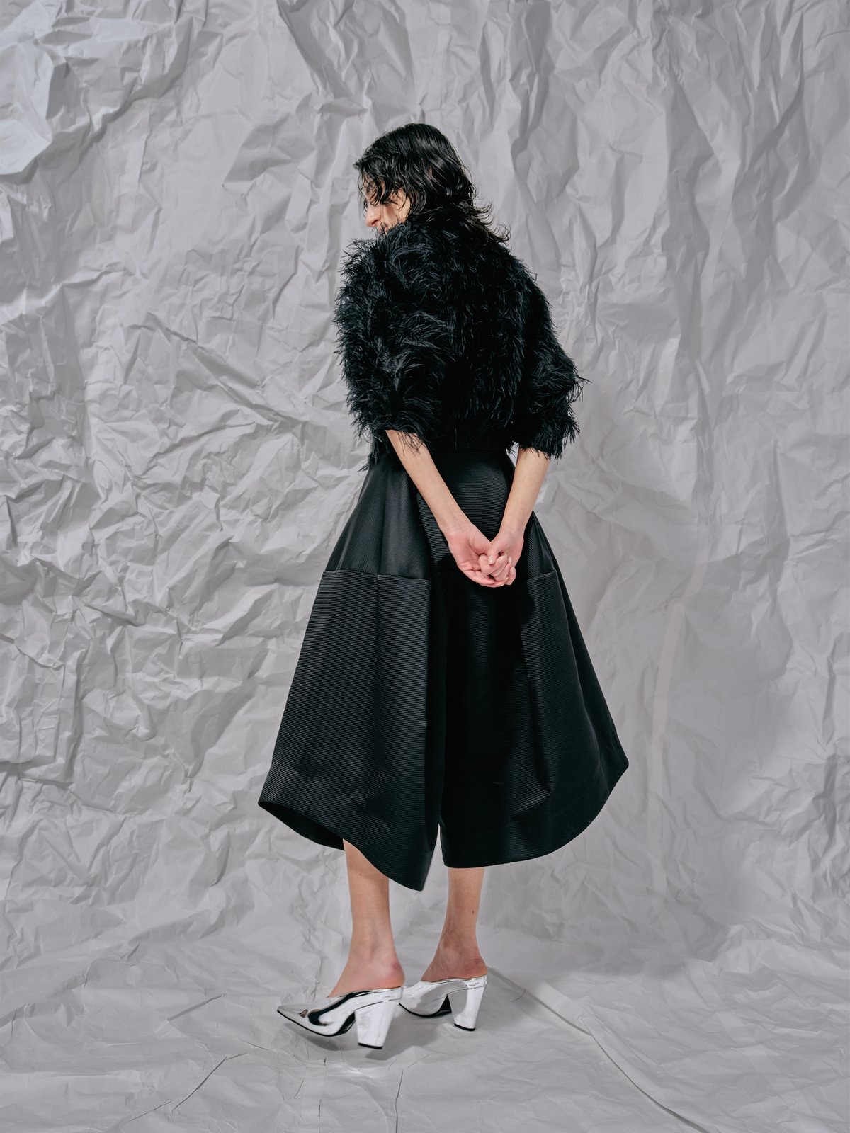 値下げ♡完売　新品　ella shaggy jacquard blouson DK28-07-H01／Long Shaggy Jacquard Short Jacket／2