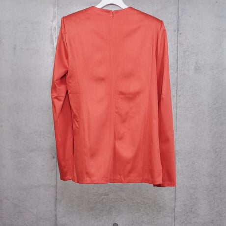 DK30-05A/B-T07／BONOTTO Liquid Wool Satin / Acetate Double Satin Shoulder-padded Top／3COLORS
