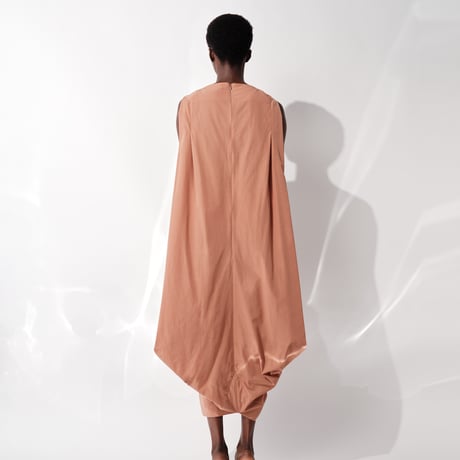 DK29-02-D05／Ny/C Luster Poplin Sleeveless Dress／2COLORS