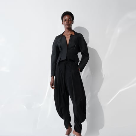 DK29-CS04-P01／Gentle Milano Rib Curved Silhouette Pants／2COLORS