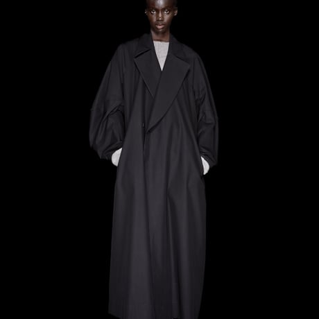 DK30-03-C05／80/2 GV Stretch Chambray Voluminous Long Coat／2COLORS
