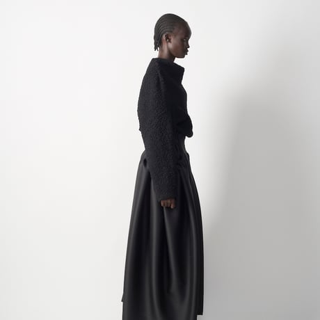 LE-S06／LIMITED EDITION／Silk Wool Twill Long Skirt／2COLORS