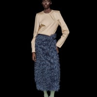 DK30-SP01-S08／Multicolor Cut Jacquard Twisted Skirt／1COLOR