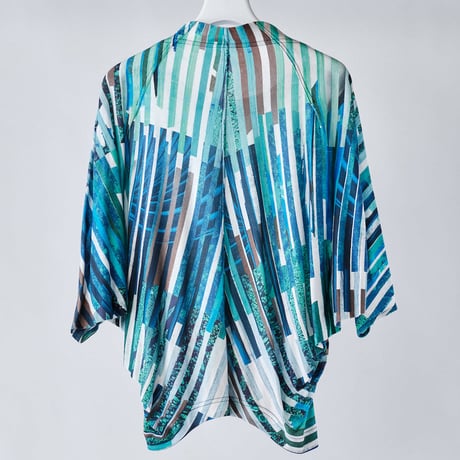 DK29-CS01-T01／”Hybrid Motion” Print ／60C/Mo Smooth Draped Top／2COLORS
