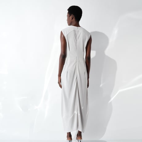DK29-CS02-D09／Triacetate Cool Ponte Twist Dress／2COLORS