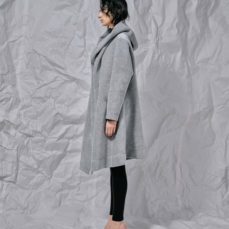 DK28-CS04-C02／Velour Bonding Hooded Coat／2COLORS