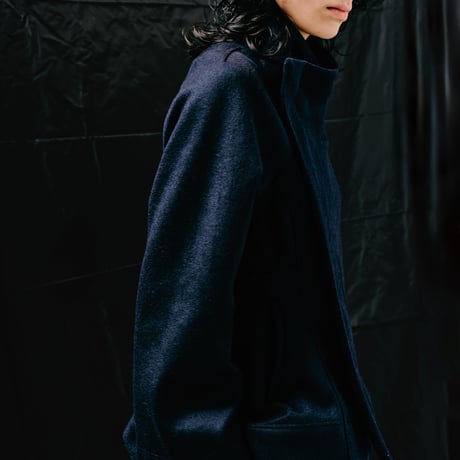 DK28-CS03-J06／Double-Faced Shaggy Wool Highneck Jacket／2COLORS