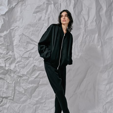 DK28-08-J03／Wool Twill Double Cloth Long Sleeve Bomber Jacket／2COLORS