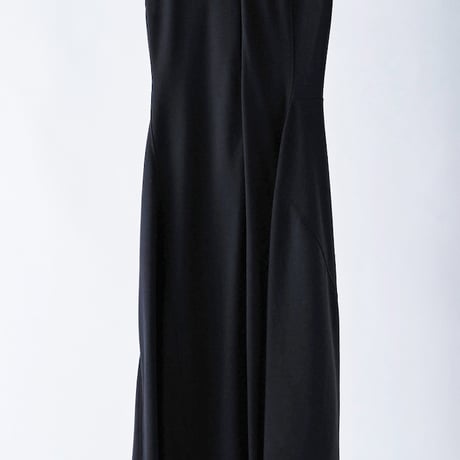 DK29-CS03-D07／40/1 Strong Twist SZ Soft Stretch Ponte Sleeveless Draped Dress／2COLORS