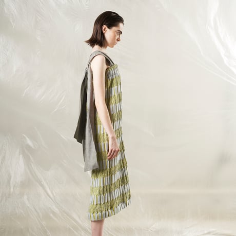 DK27-CS05-O06／High-Twist Double Jacquard Dress／2COLORS