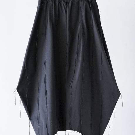 DK29-08-S04／Whisper Flow Cut Jacquard Draped Detail Skirt／2COLORS