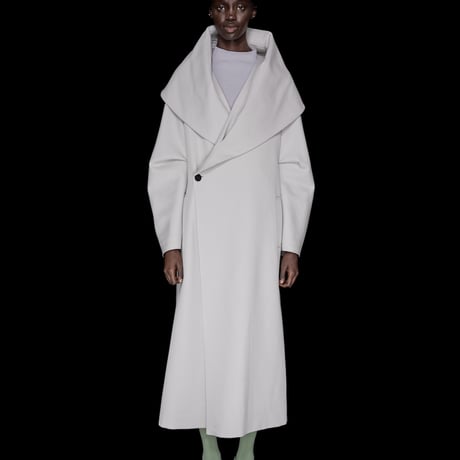 DK30-08-C02／Fine Wool Calze Twill Big-collar Long Coat／2COLORS