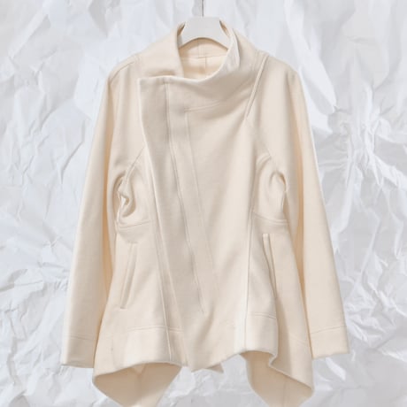 DK28-CS03-J06／Double-Faced Shaggy Wool Highneck Jacket／2COLORS