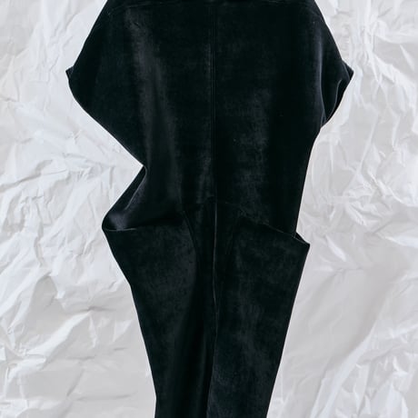 DK28-CS04-V03／Velour Bonding Unique Silhouette Gilet／2COLORS
