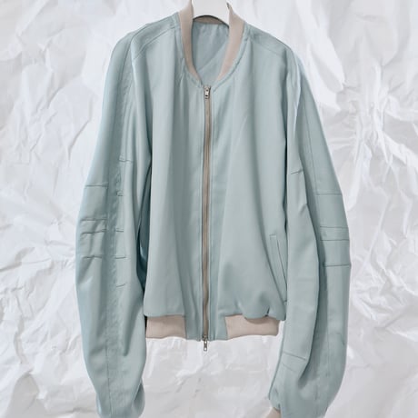 DK28-08-J03／Wool Twill Double Cloth Long Sleeve Bomber Jacket／2COLORS
