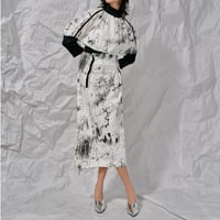 DK28-01-S01／“everything” Print ／ 30C Wool Viyella High-Waisted Skirt／2COLORS