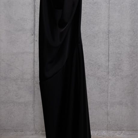 DK30-05A/B-D02／BONOTTO Liquid Wool Satin / Acetate Double Satin One-shoulder Dress／3COLORS