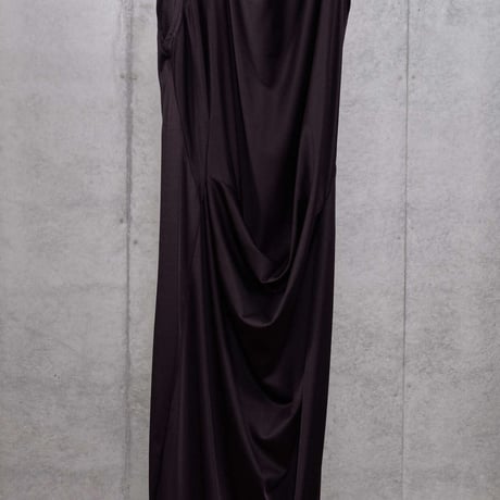 DK30-CS02-D08／100d PLA Smooth Front-draped Dress／2COLORS