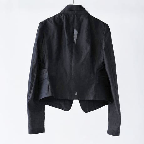 DK29-06-J03／Linen Nylon Rigid Cloth Shawl Collar Jacket／2COLORS