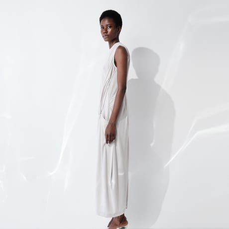 DK29-CS02-D09／Triacetate Cool Ponte Twist Dress／2COLORS