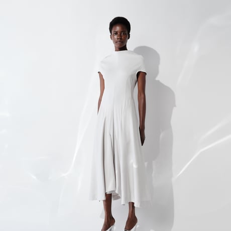 DK29-CS04-D04／Gentle Milano Rib Flare Dress／2COLORS