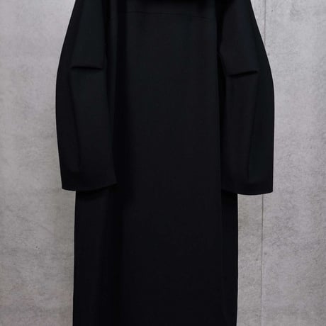 DK30-08-C02／Fine Wool Calze Twill Big-collar Long Coat／2COLORS