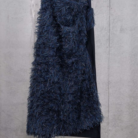 DK30-SP01-S08／Multicolor Cut Jacquard Twisted Skirt／1COLOR