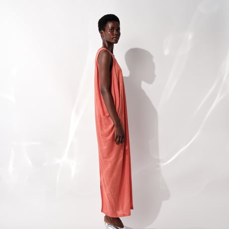 DV-060／“BASICS” 100% Linen Jersey Tank Long Dress／4COLORS
