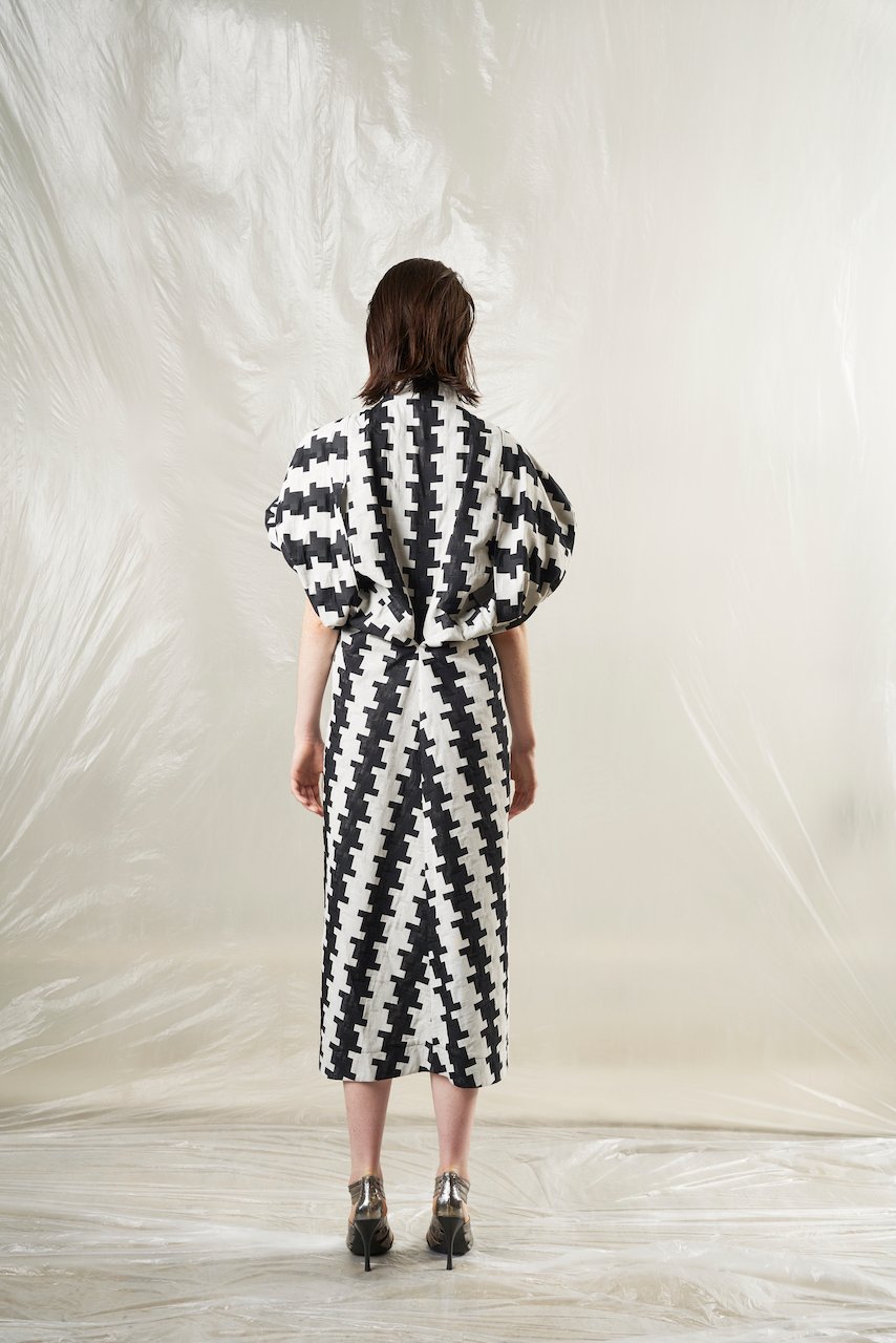 小物 Takasaki DK27-07-D01／Houndstooth Jacquard Twisted Sleeve