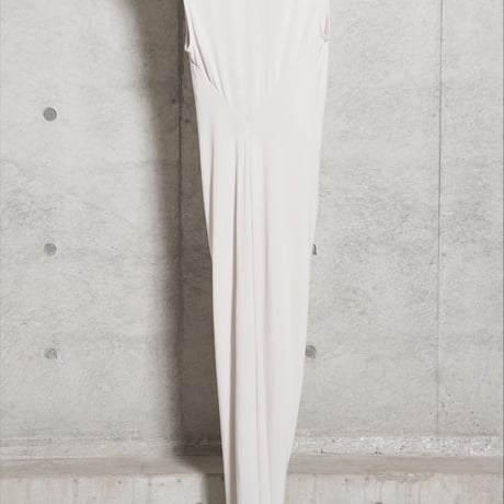 DV-055／COOLISM Hard Twisted Jersey Draped Long Dress／2COLORS