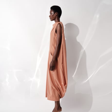 DK29-02-D05／Ny/C Luster Poplin Sleeveless Dress／2COLORS