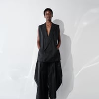 DK29-08-V02／Whisper Flow Cut Jacquard Sleeveless Jacket／2COLORS