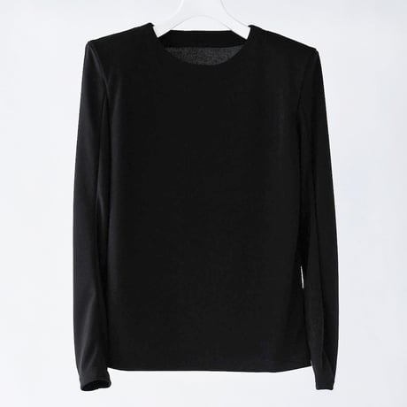 DK29-CS02-T03／Triacetate Cool Ponte Shoulder-Padded Top／2COLORS