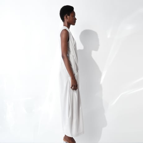 DK29-CS02-D09／Triacetate Cool Ponte Twist Dress／2COLORS
